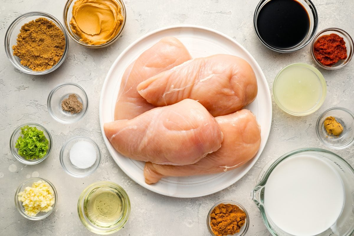 grilled thai chicken ingredients.