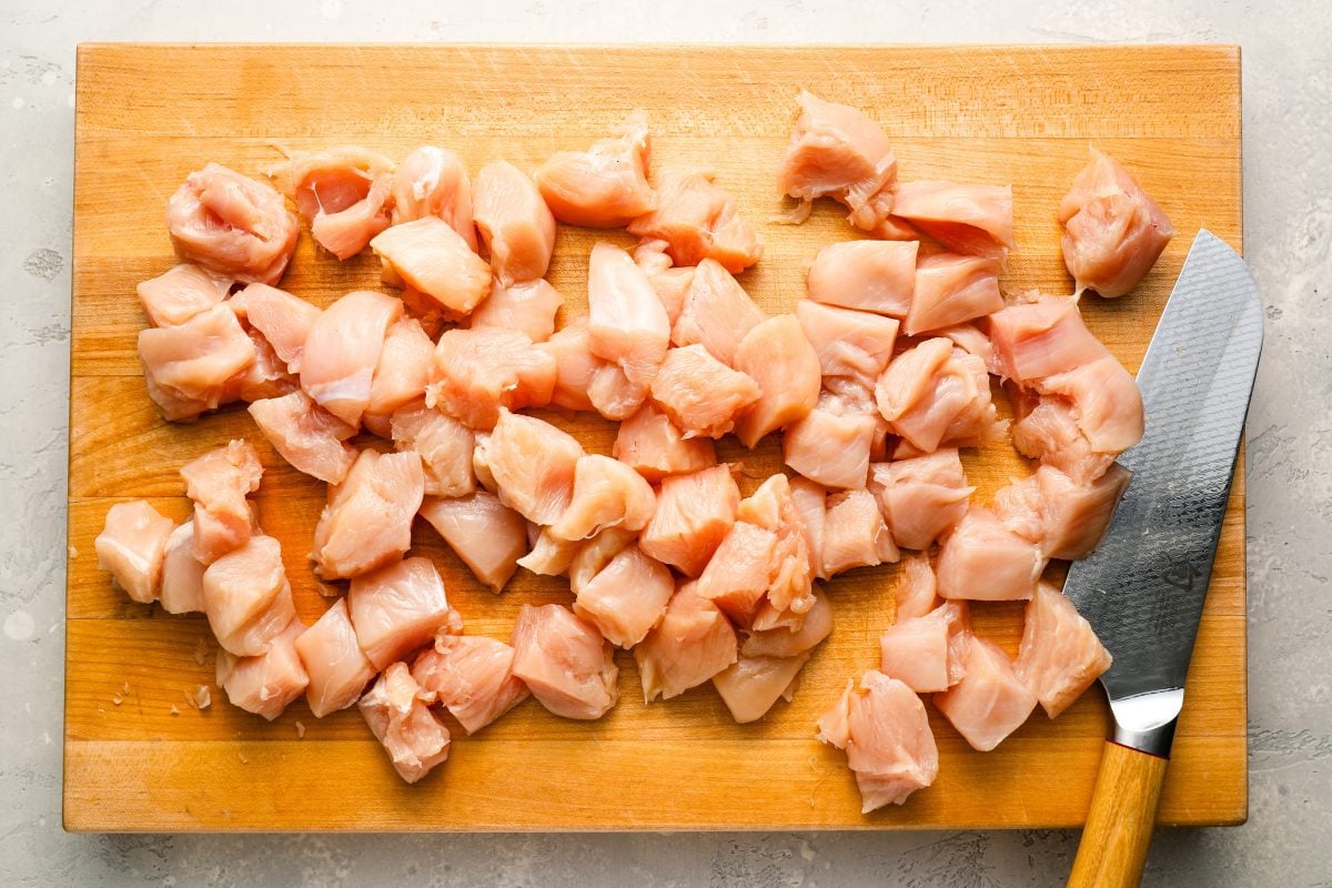 chicken cut into pieces.