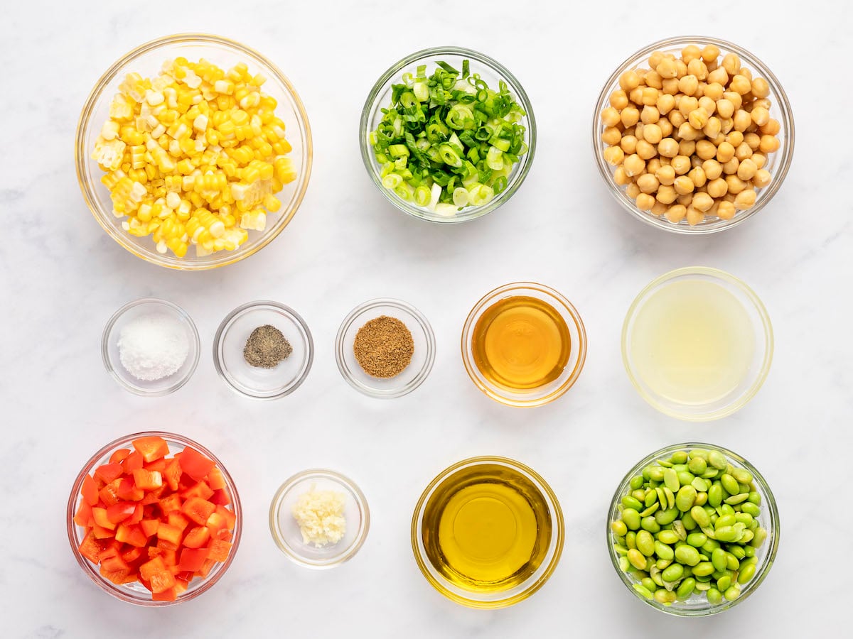 Chickpea, Corn & Red Pepper Salad with Honey-Lime Vinaigrette Ingredients