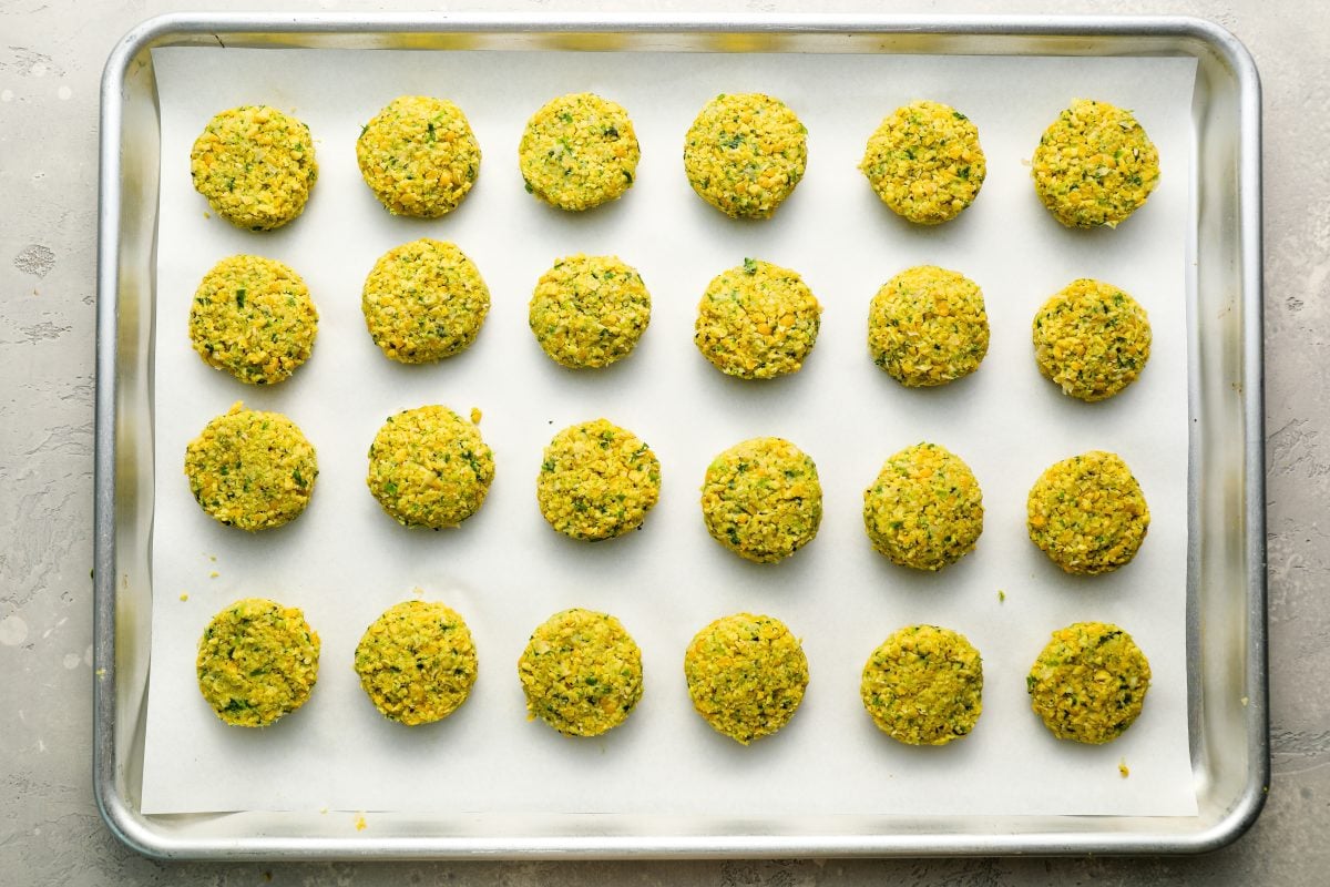falafel patties ready to pan fry