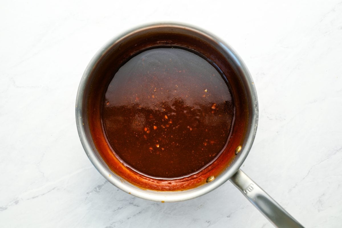 finished BBQ sauce in pan