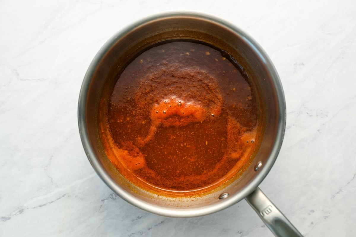 BBQ sauce in pan