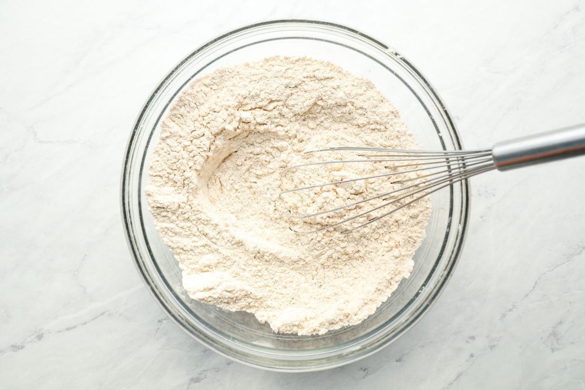dry ingredients whisked in bowl