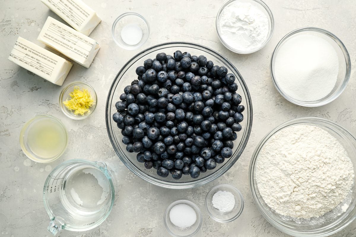 ingredients for blueberry pie