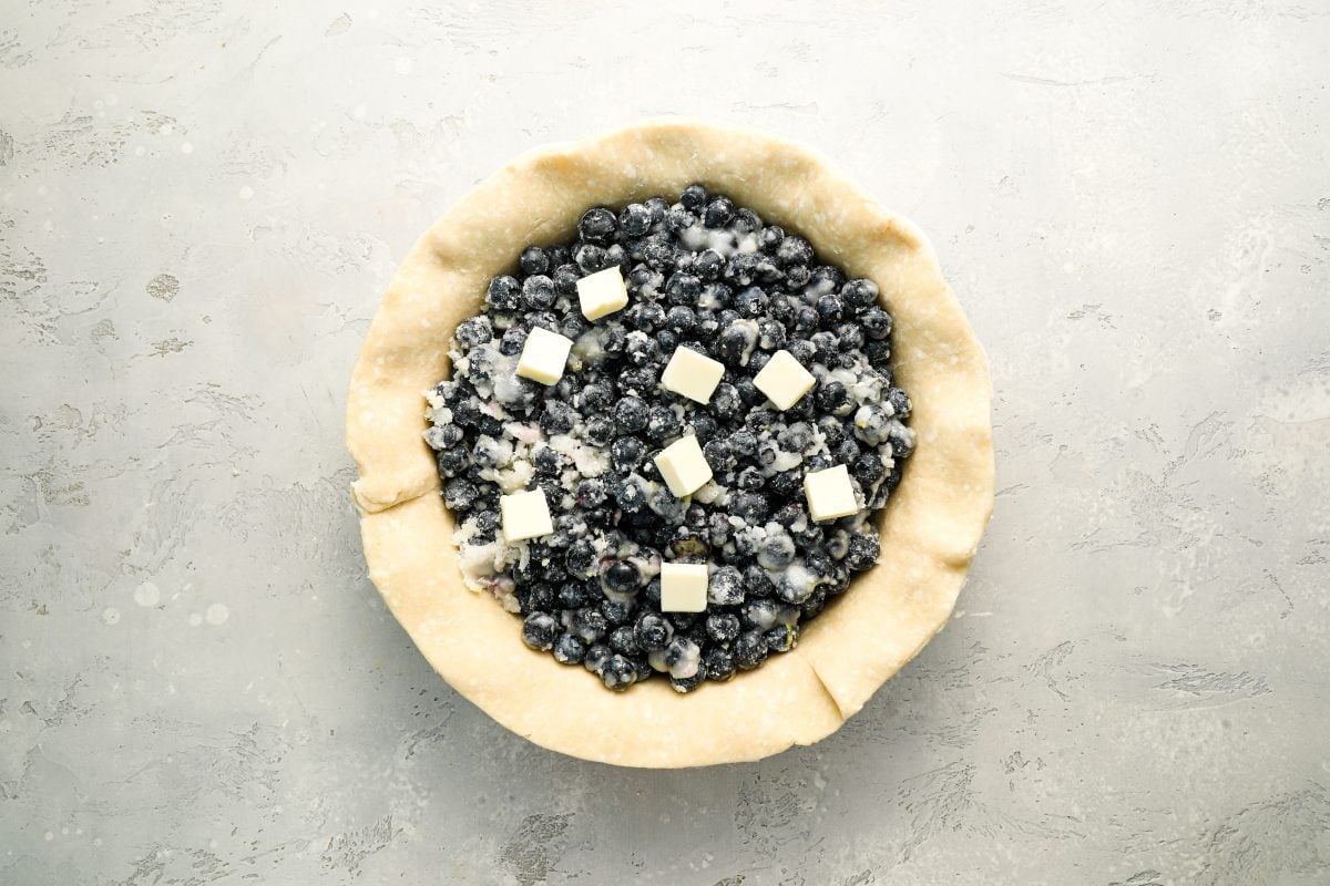 blueberry filling dotted with butter cubes