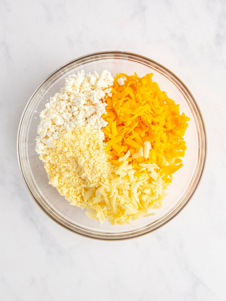 cheeses for khachapuri in bowl