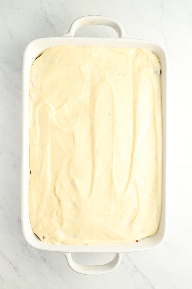 bechamel layer on top of moussaka