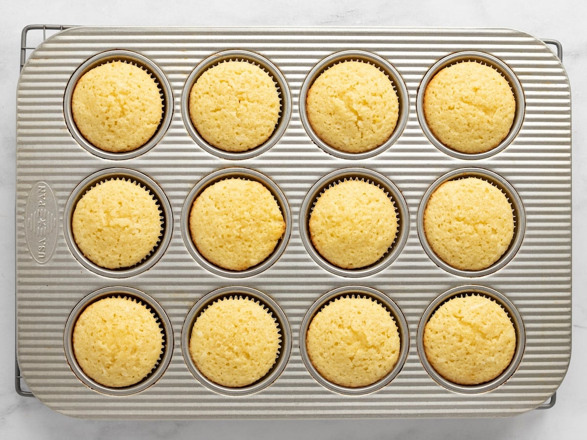 baked cupcakes in cupcake pan
