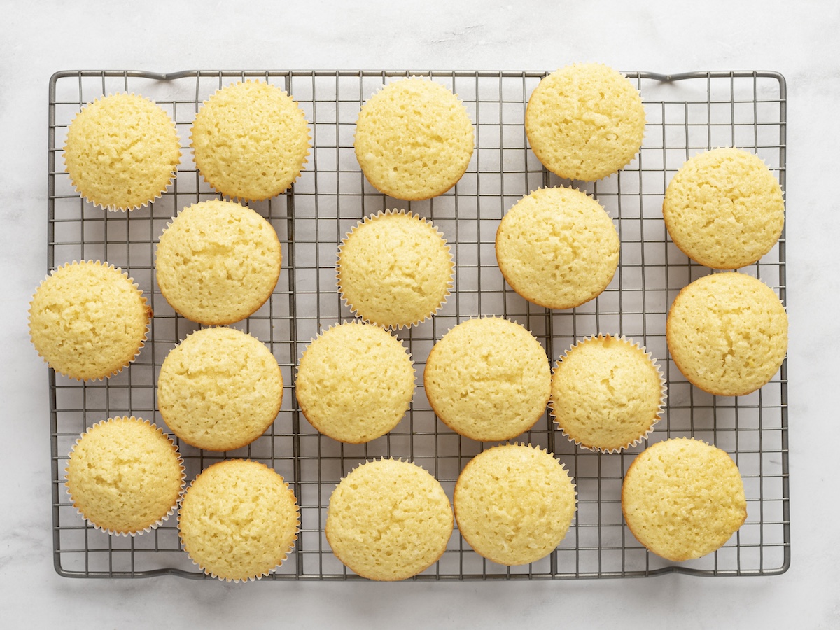 cupcakes cooling on the rack