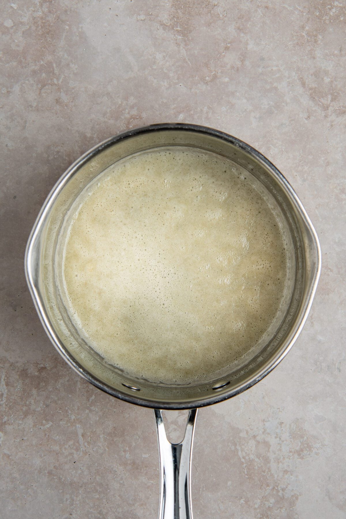 medium saucepan with melted butter and flour