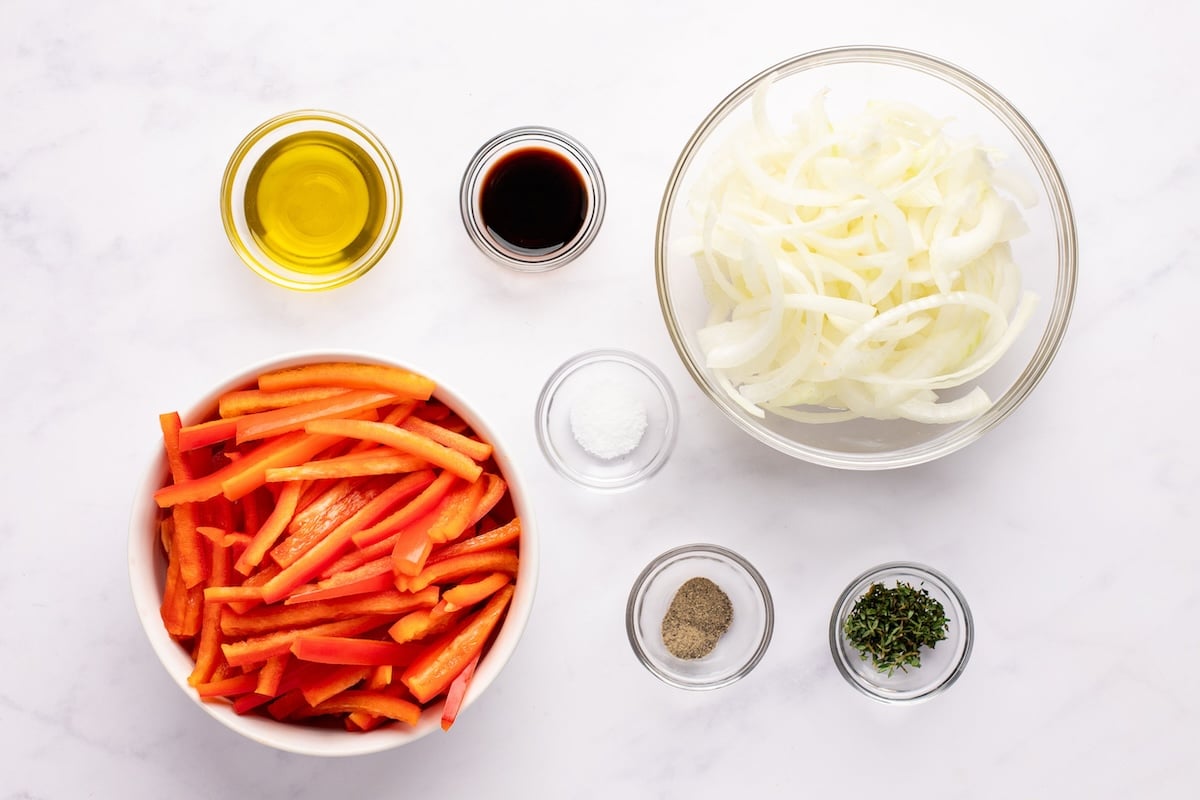 caramelized onions and peppers