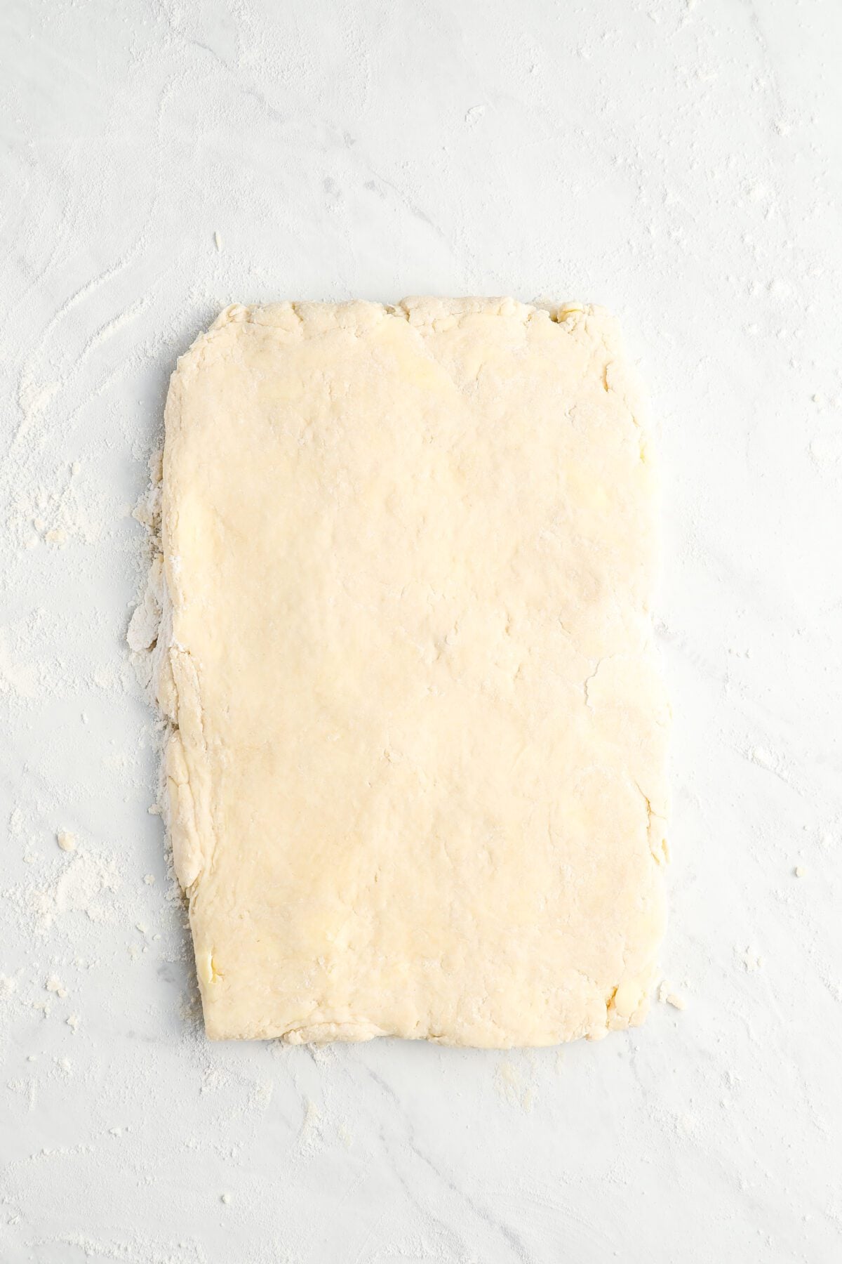 dough patted out into 3/4-inch rectangle