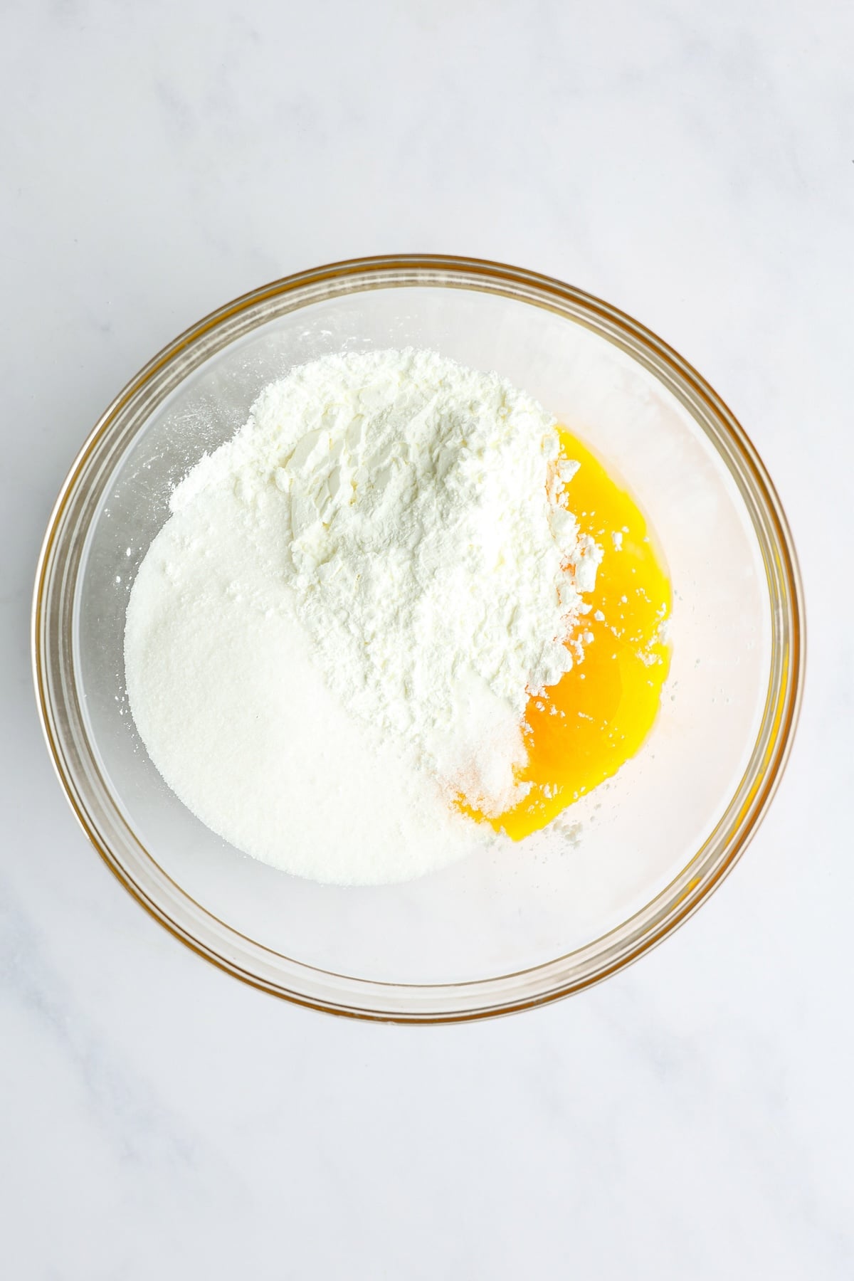 sugar, cornstarch, salt, and egg yolks in medium bowl