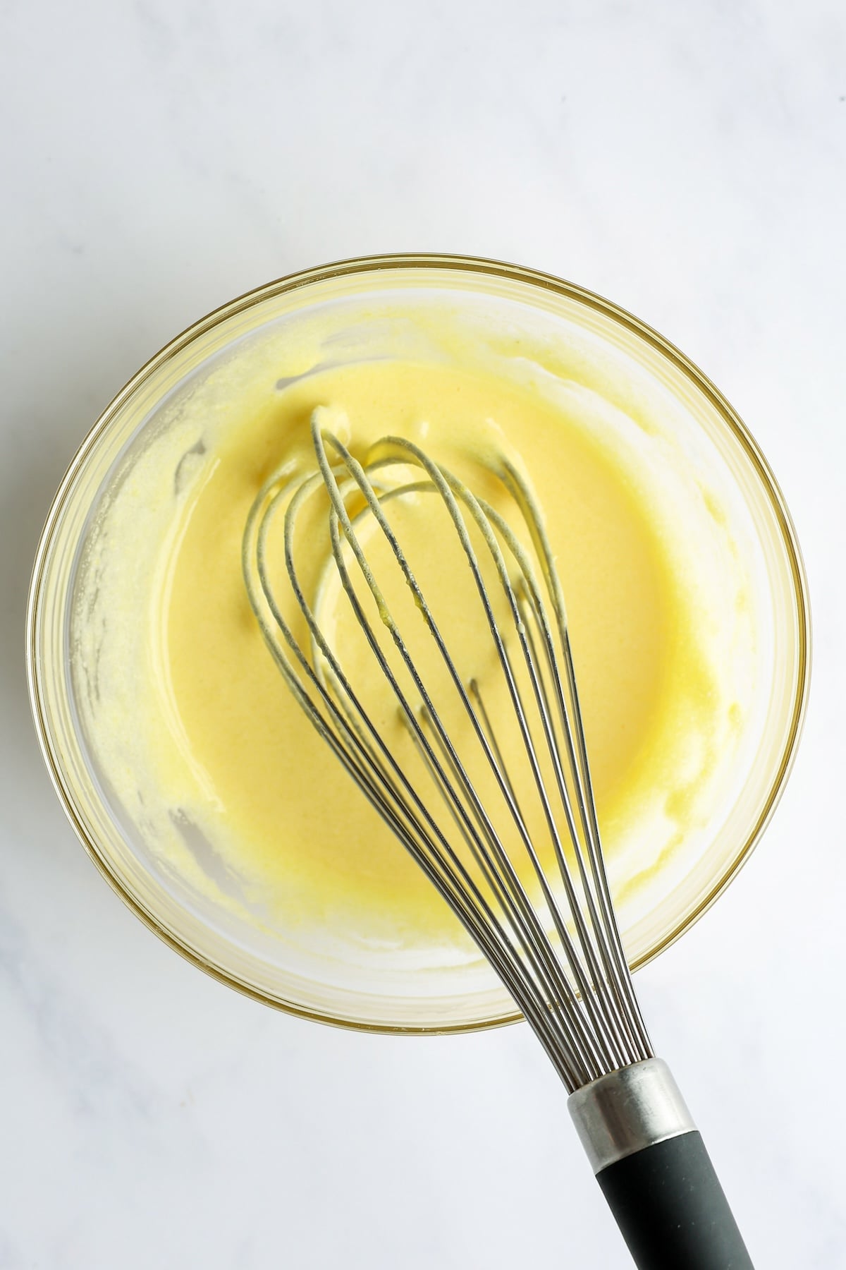 sugar, cornstarch, salt, and egg yolks whisked together in medium bowl
