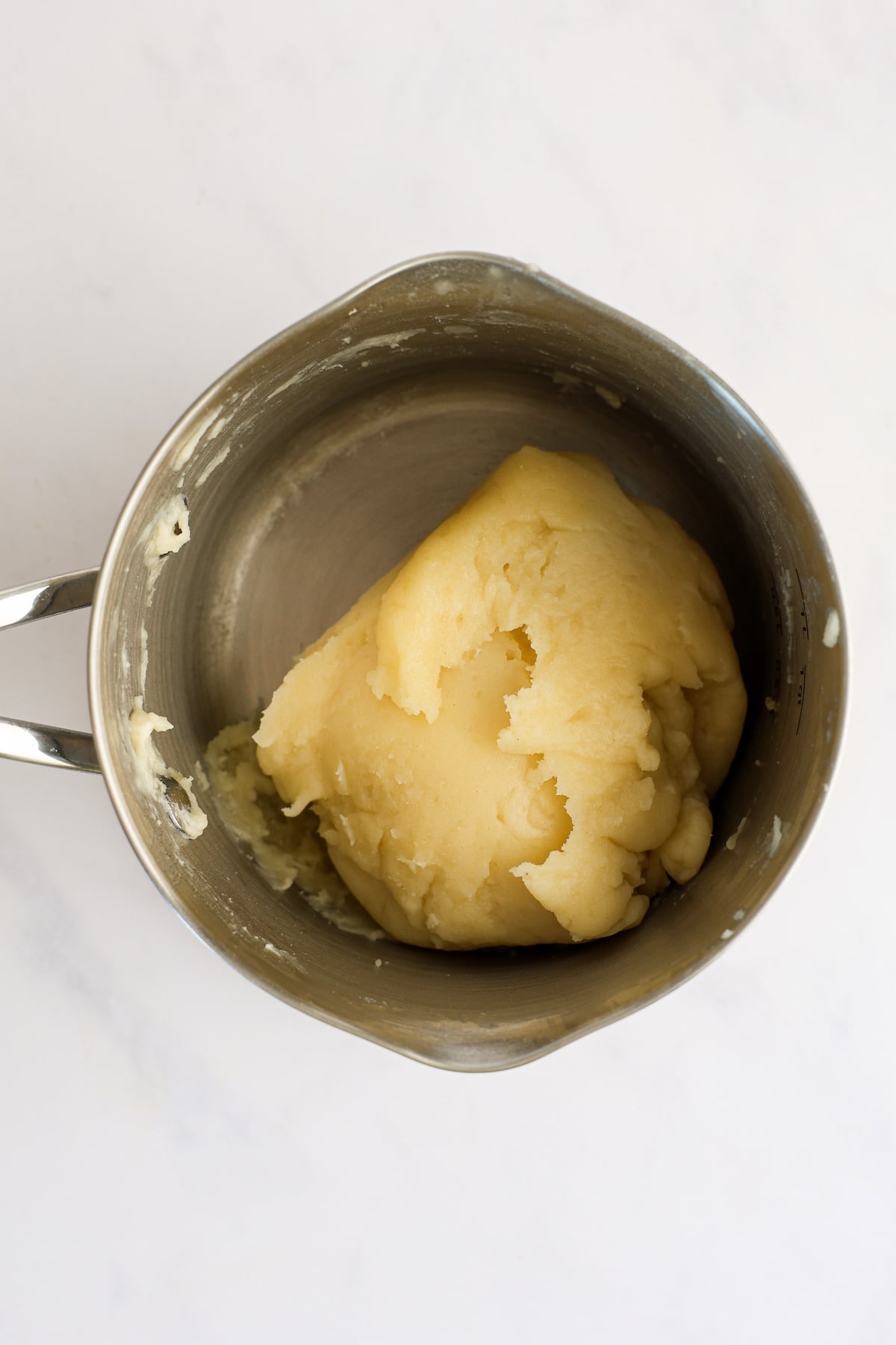 water/flour mixture thickened to dough in medium saucepan
