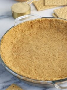 graham cracker crust in deep dish pie plate