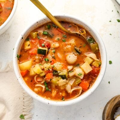 bowls of minestrone soup