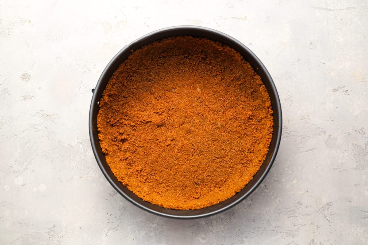 biscoff cookie crust in 9-inch springform pan