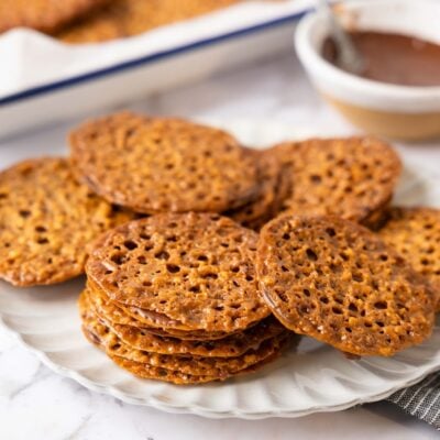 Florentine cookies on plate