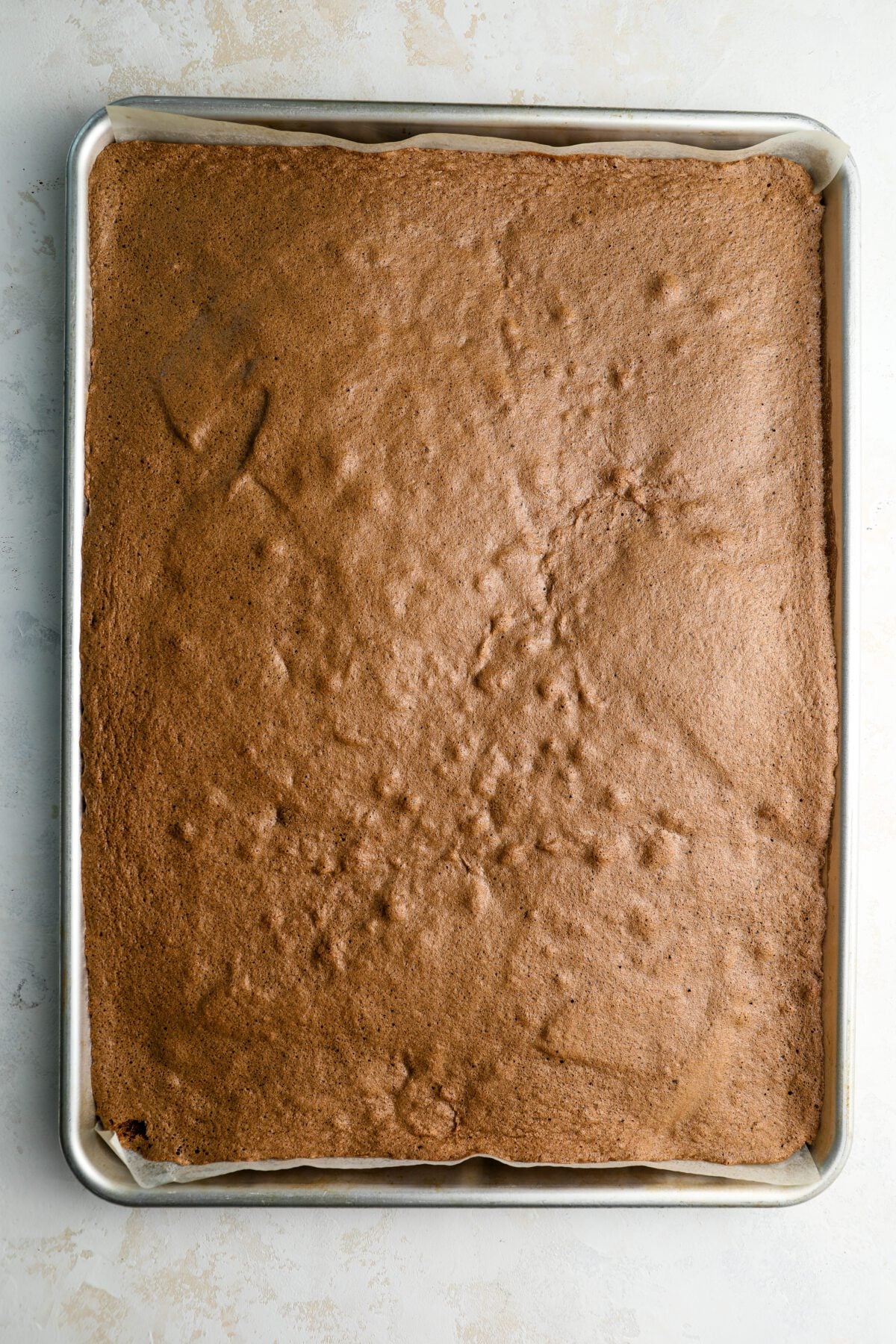 baked cake in jelly roll pan