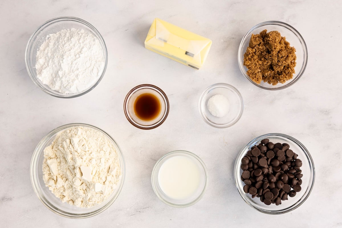 ingredients for edible cookie dough