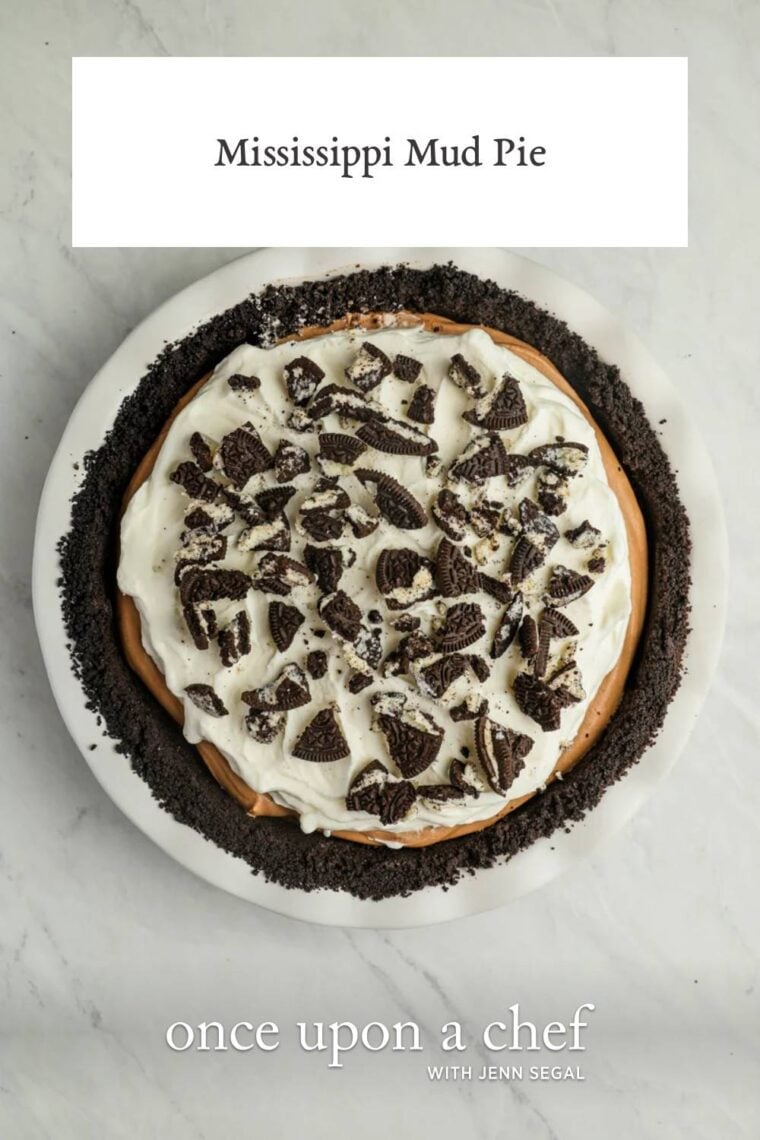 Mississippi mud pie in white pie plate