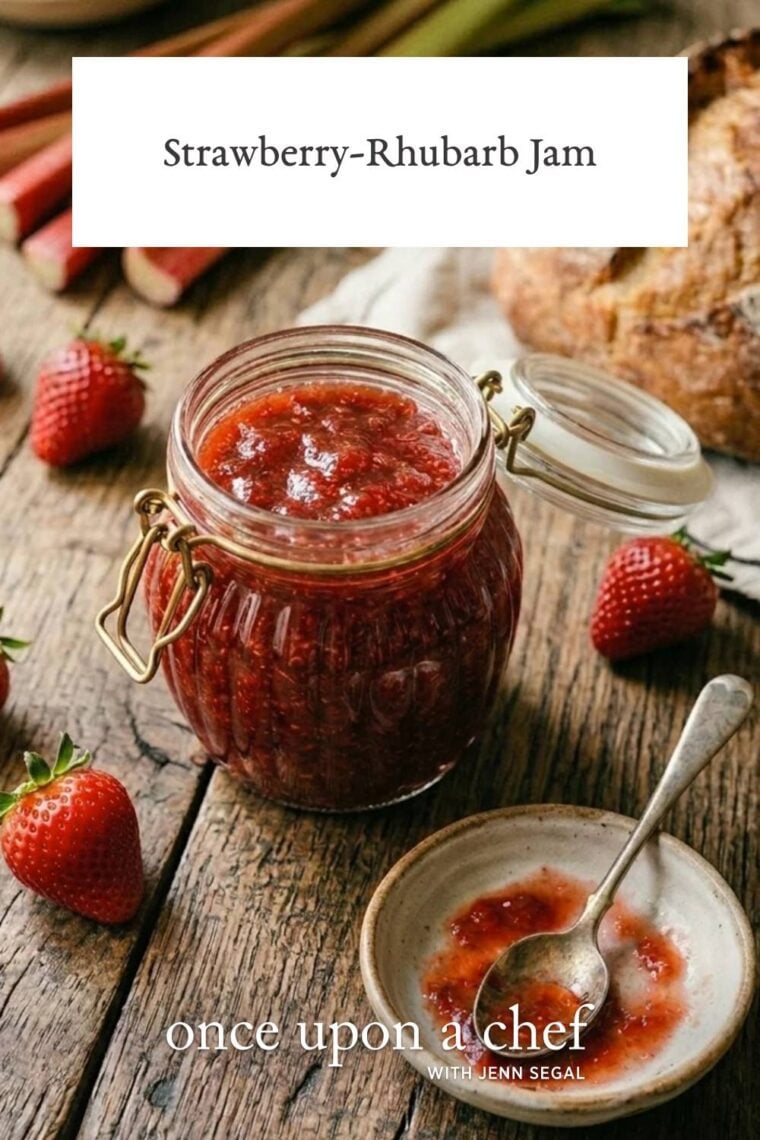 jar of strawberry rhubarb jam