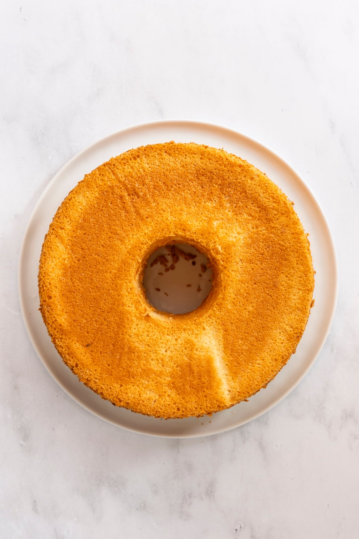 angel food cake on white plate