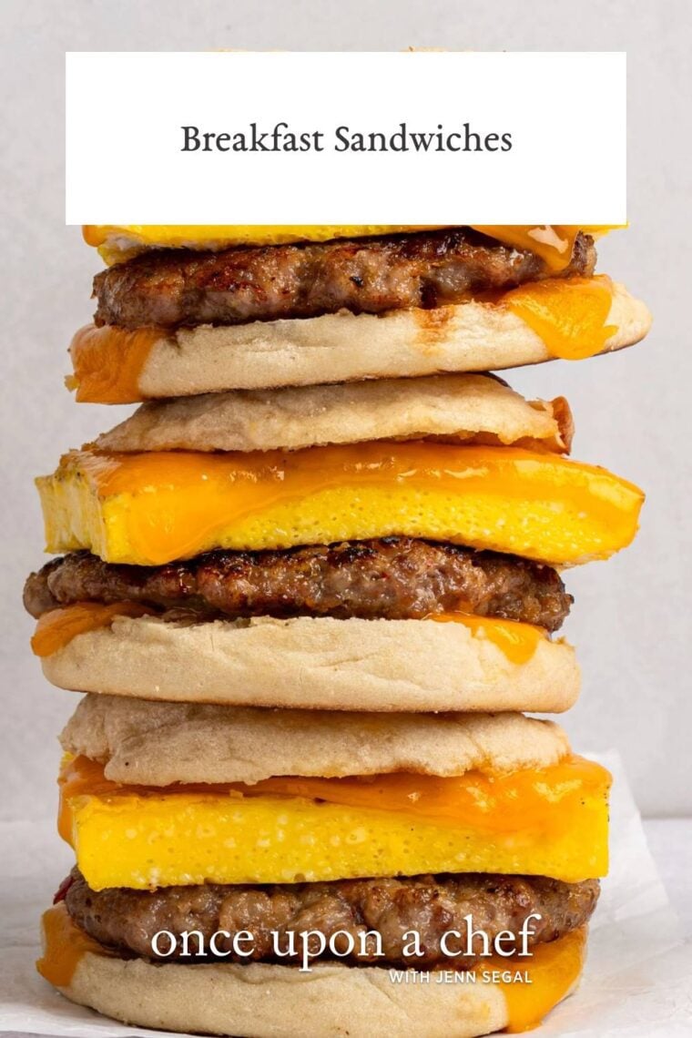 stack of breafast sandwiches