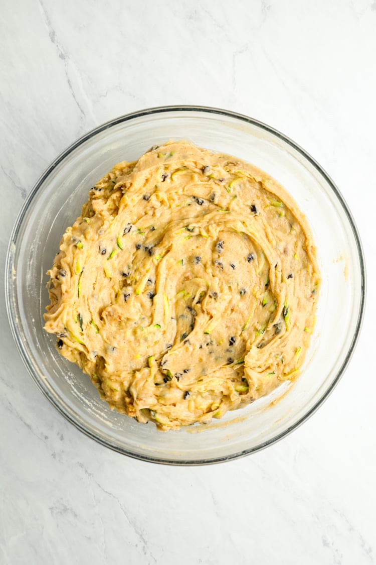 zucchini bread batter in bowl